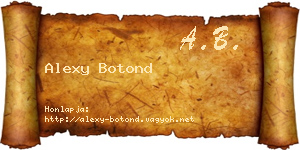 Alexy Botond névjegykártya
